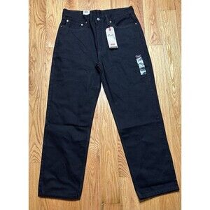 Levis 550 Jeans Mens 36x32 Relaxed Fit Tapered Leg Black Denim Red Tab New NWT